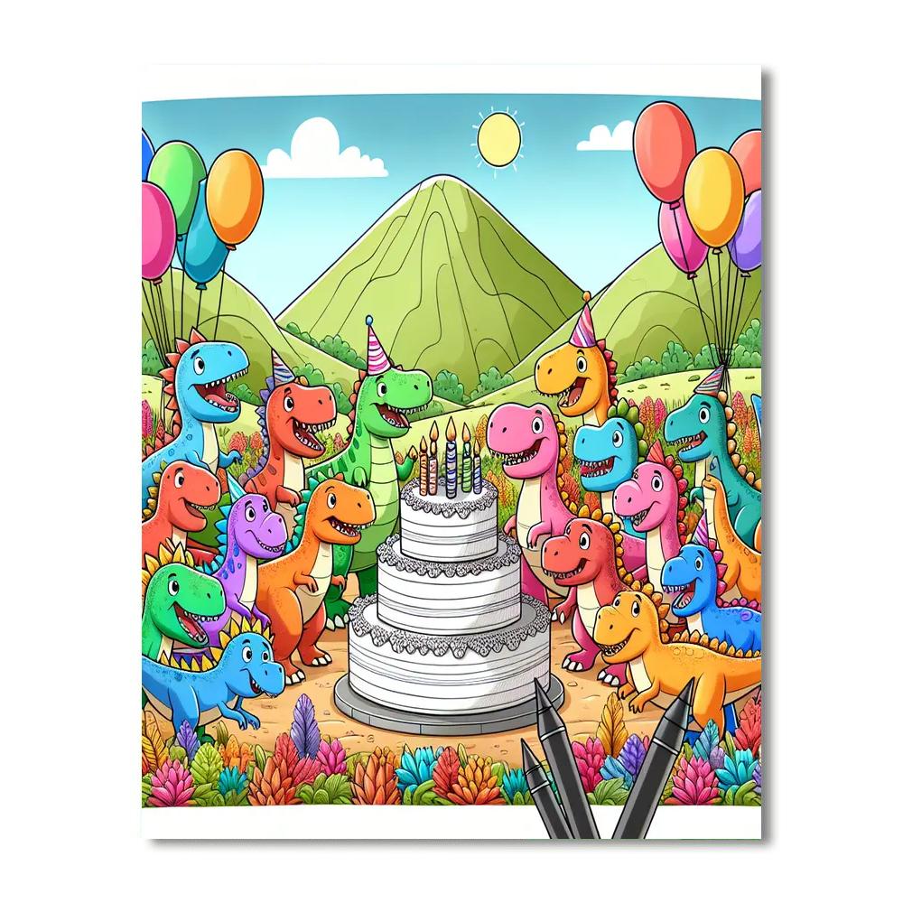 Dinosaur Party Painting Number Kit