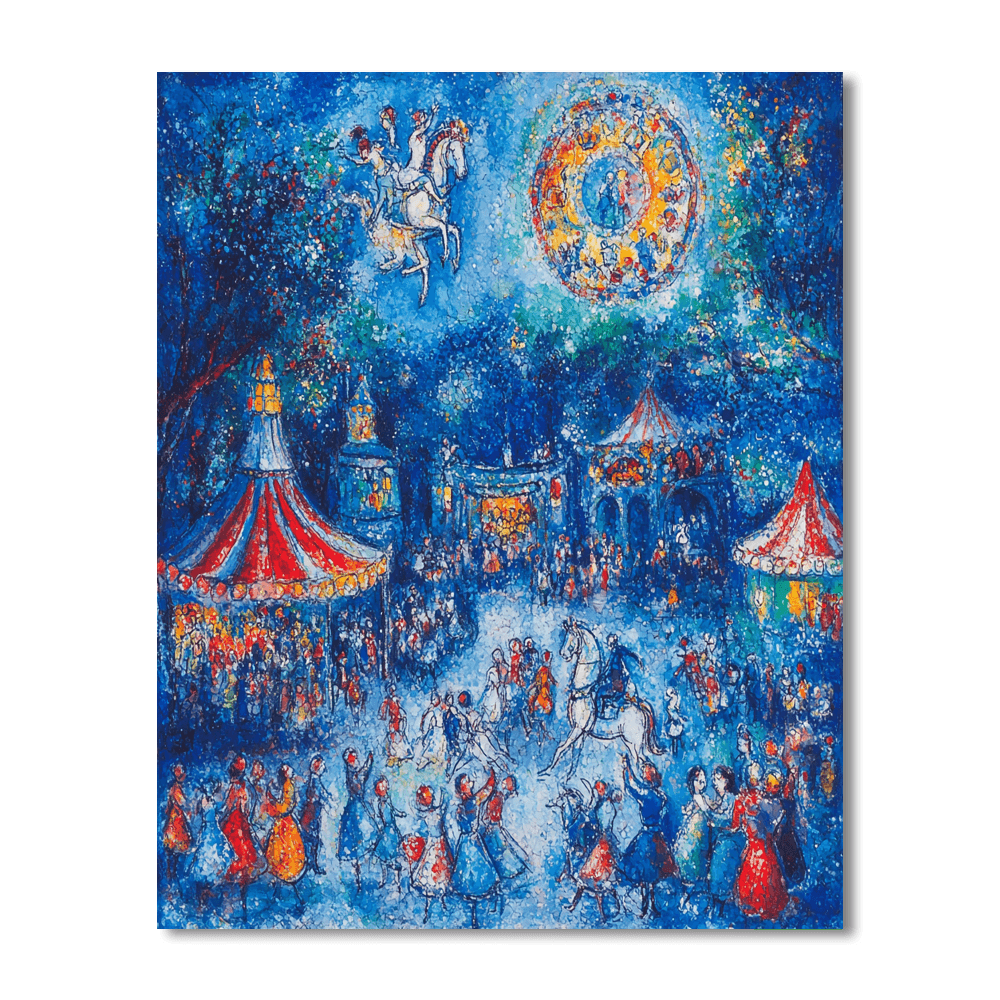 Marc Chagall Inspired Eccentric Circus Parade  DIY Paint By Numbers