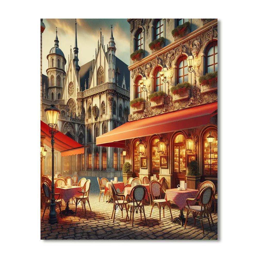 Quaint European Café Number Painting