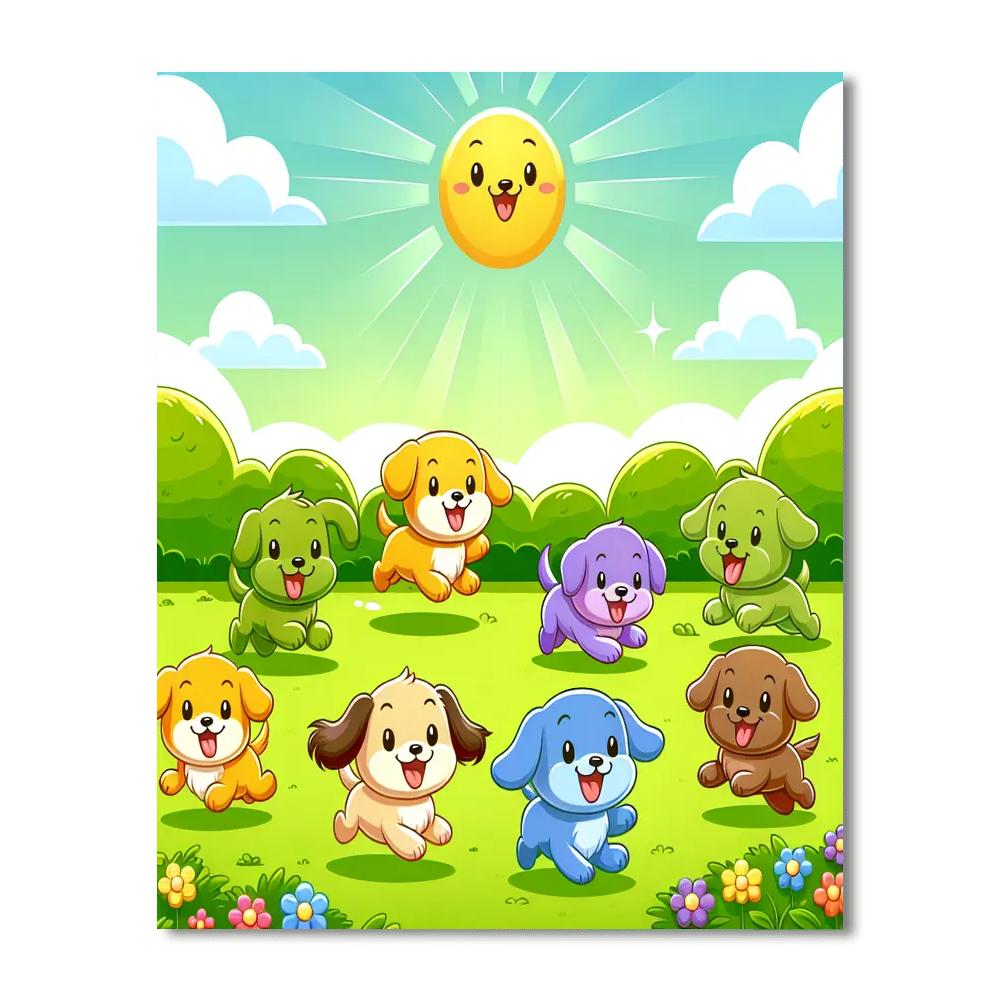 Puppy Playtime Fun Painting Number Kit