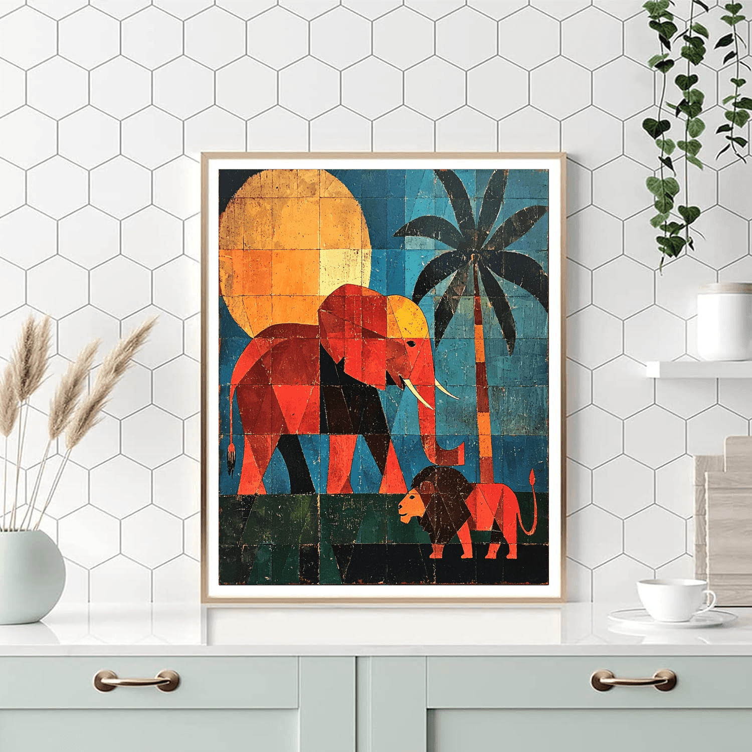 Pablo Picasso Inspired Cubist Wild Safari  Paint By Numbers