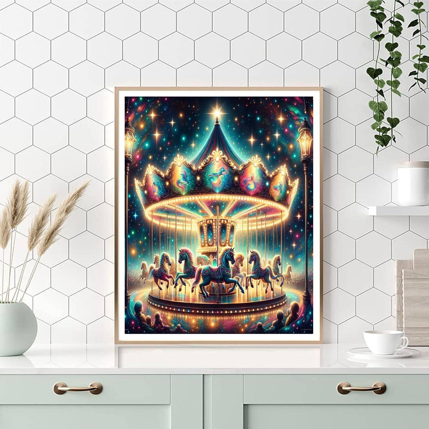 Starlit Carousel Dreams Numbered Painting Kits