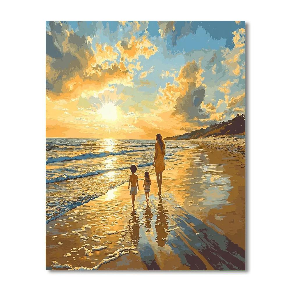 Golden Moments By The Sea Numbered Painting Kits