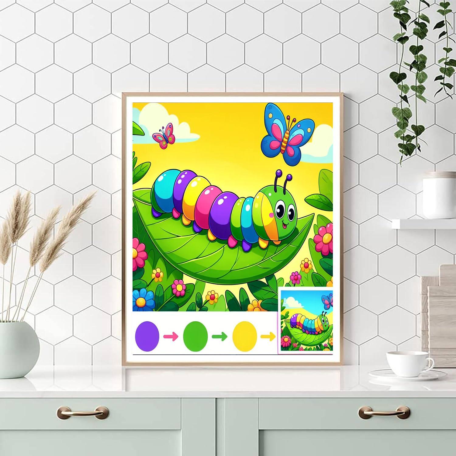 Whimsical Caterpillar DIY Paint By Numbers