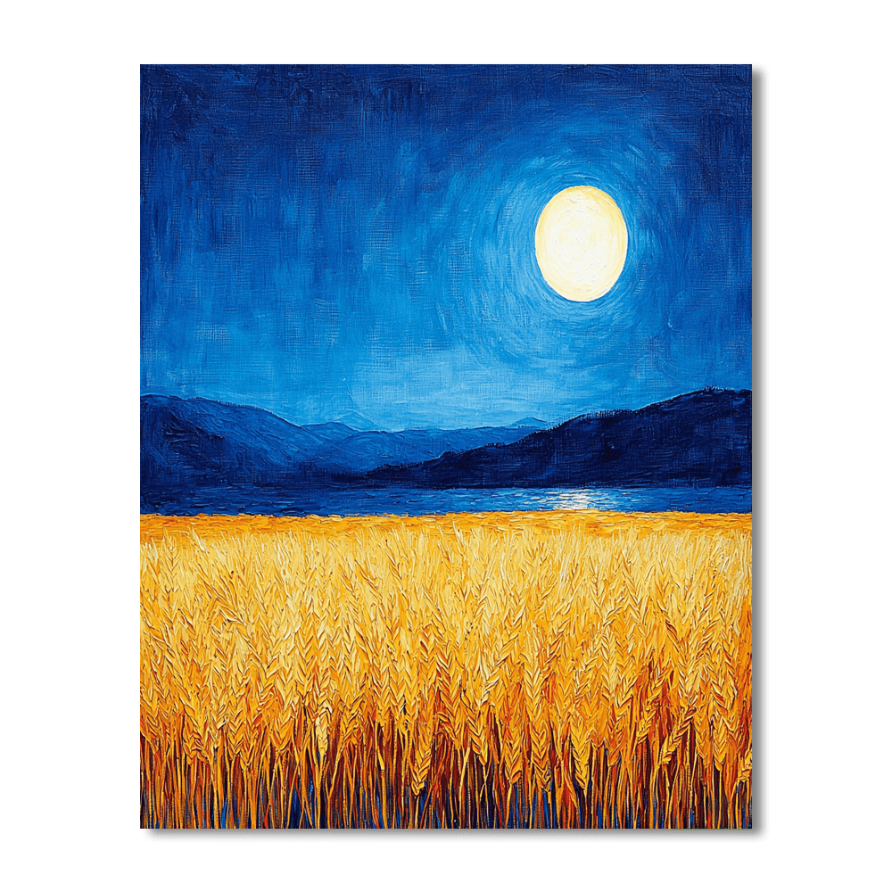 Vincent Van Gogh Inspired Harvest Moon Reflections  Painting By Numbers Kit