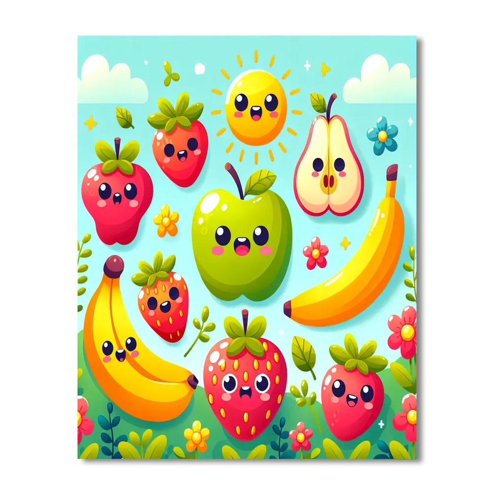 Adventures With Funny Fruits Paint By Numbers Art