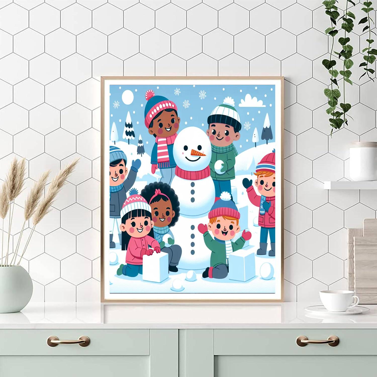 Whimsical Winter Adventures Paint By Numbers Art
