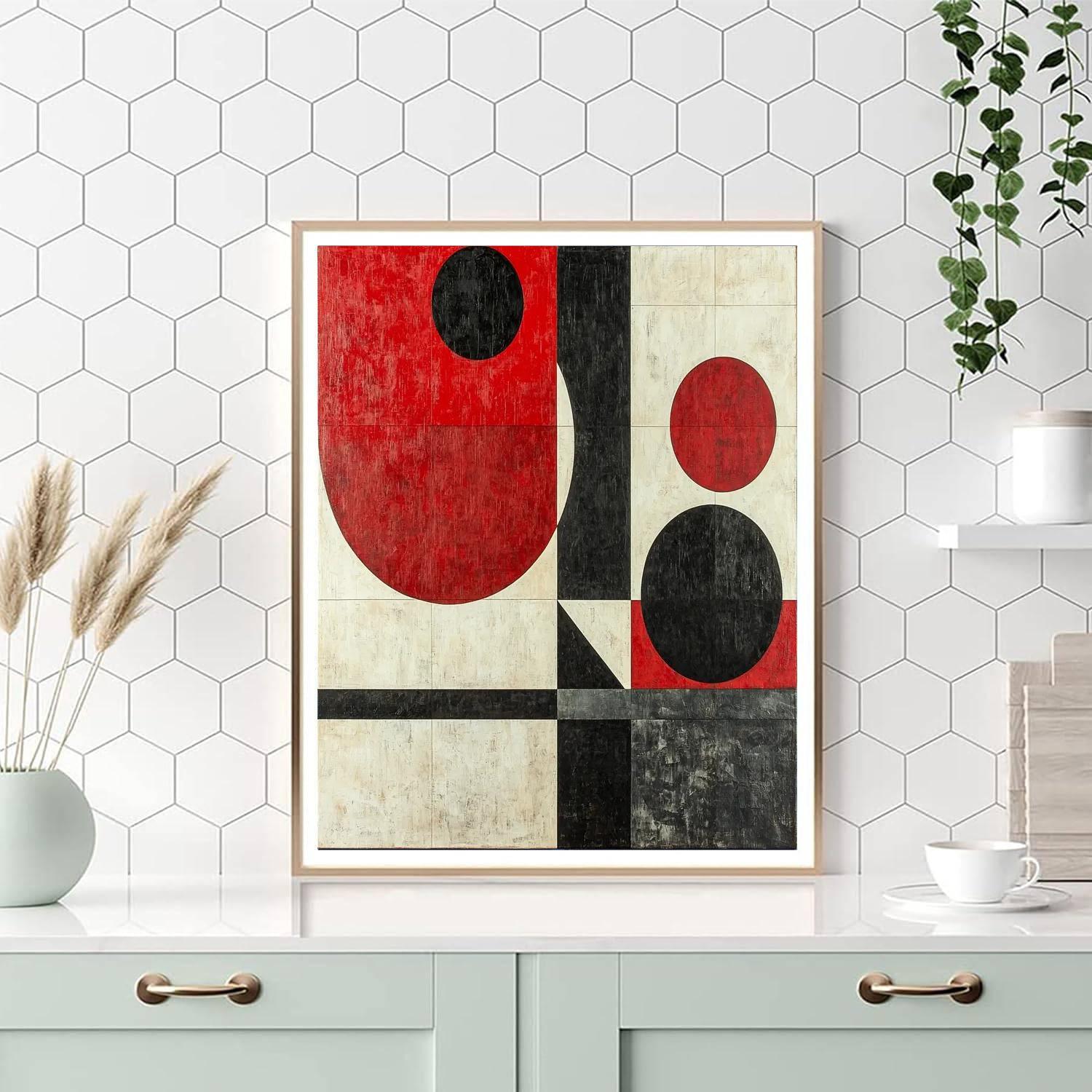 Kazimir Malevich Inspired Harmony Of Geometric Balance  Number Painting