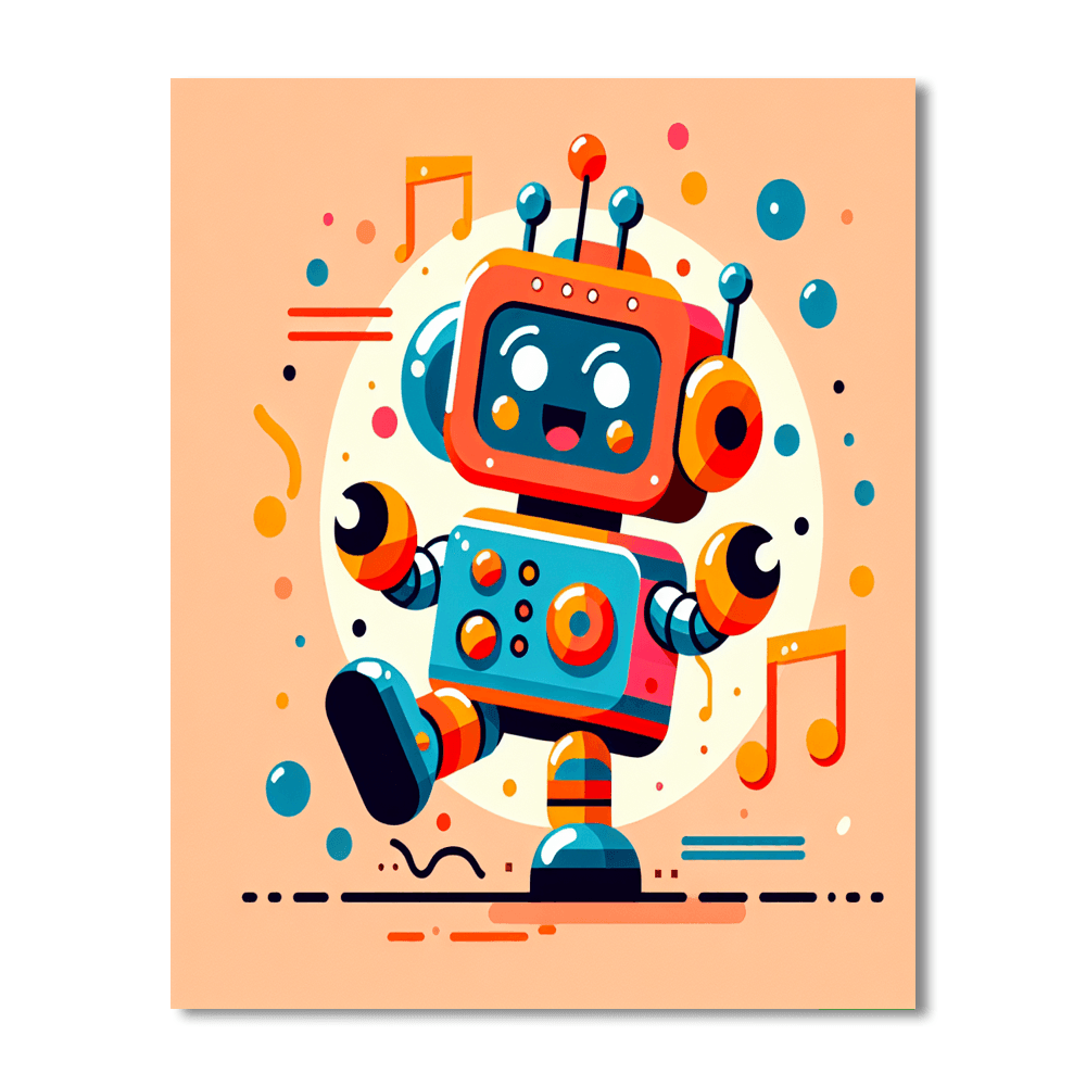 Dancing Robot Paint By Numbers Art
