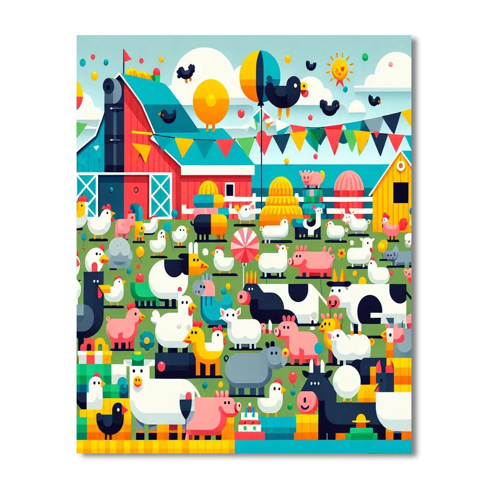 Merry Barnyard Bash Numbered Painting Kits