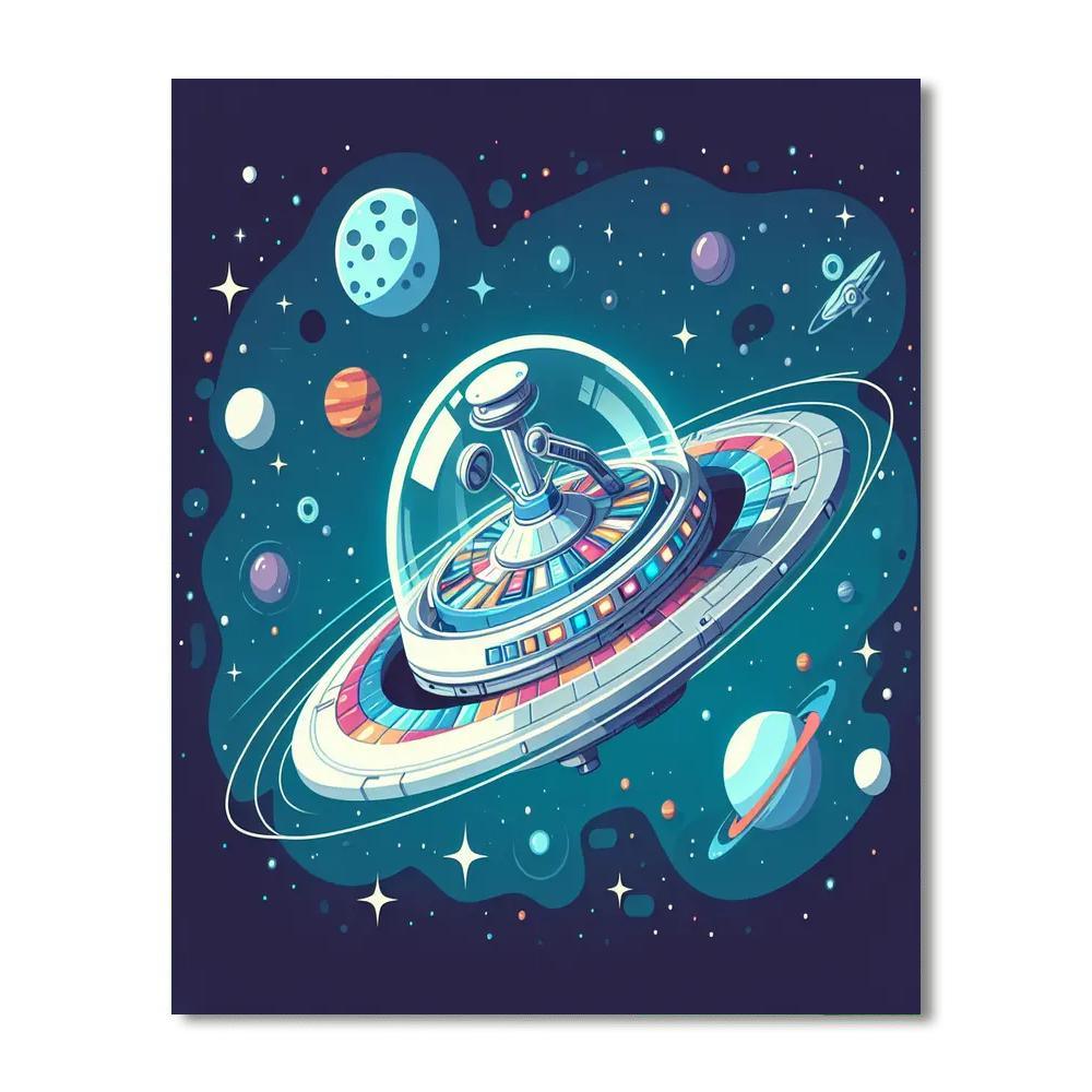 Galactic Time Travel Paint By Numbers Art