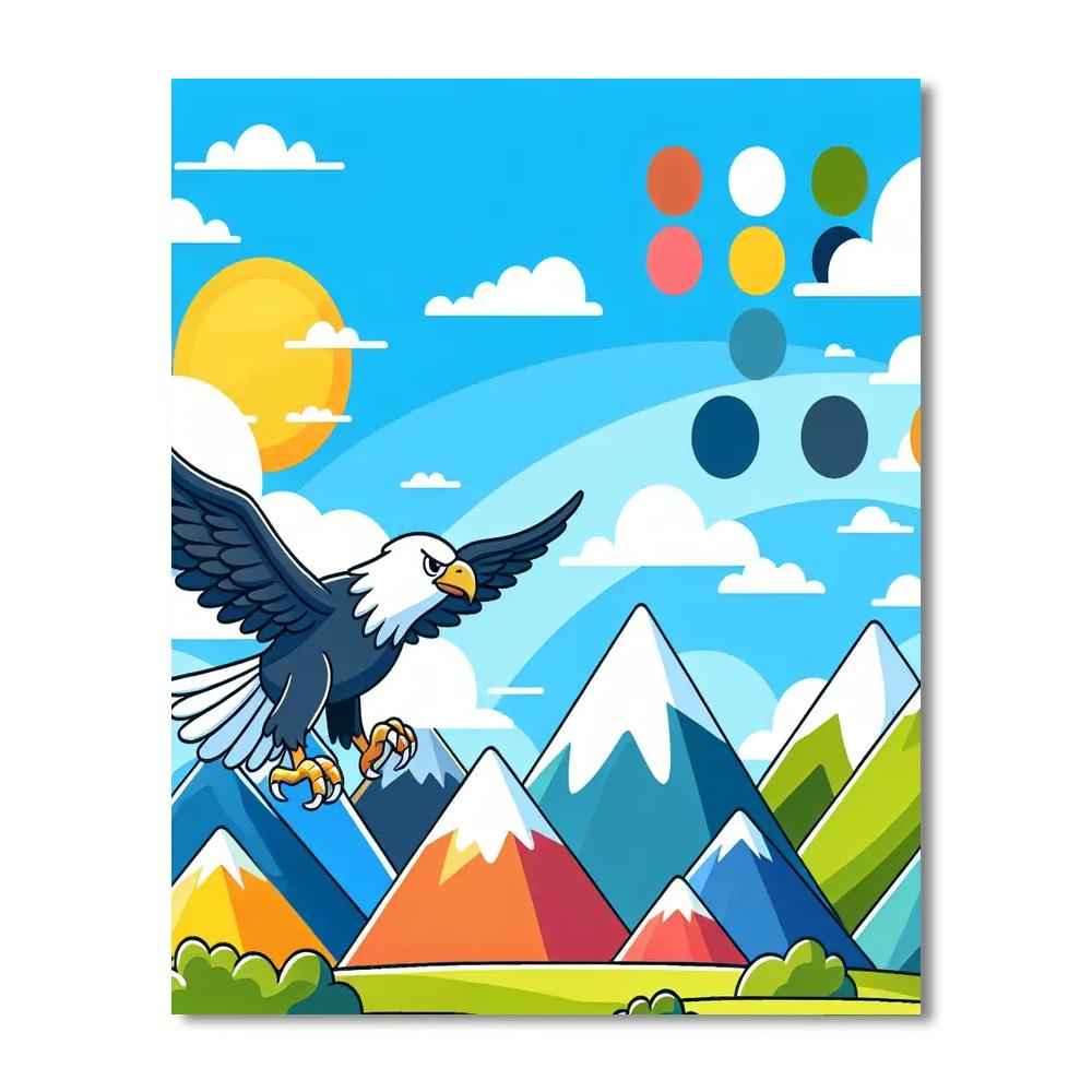 Majestic Mountain Eagle Painting Number Kit