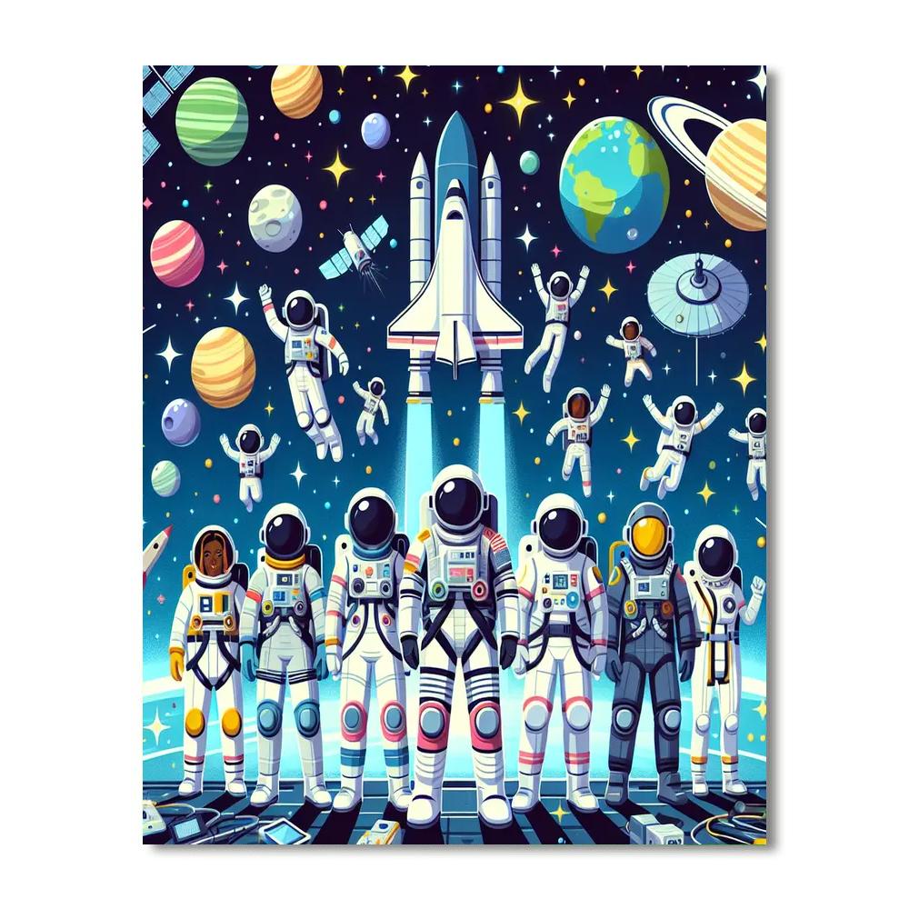 Friendly Space Mission Painting Number Kit