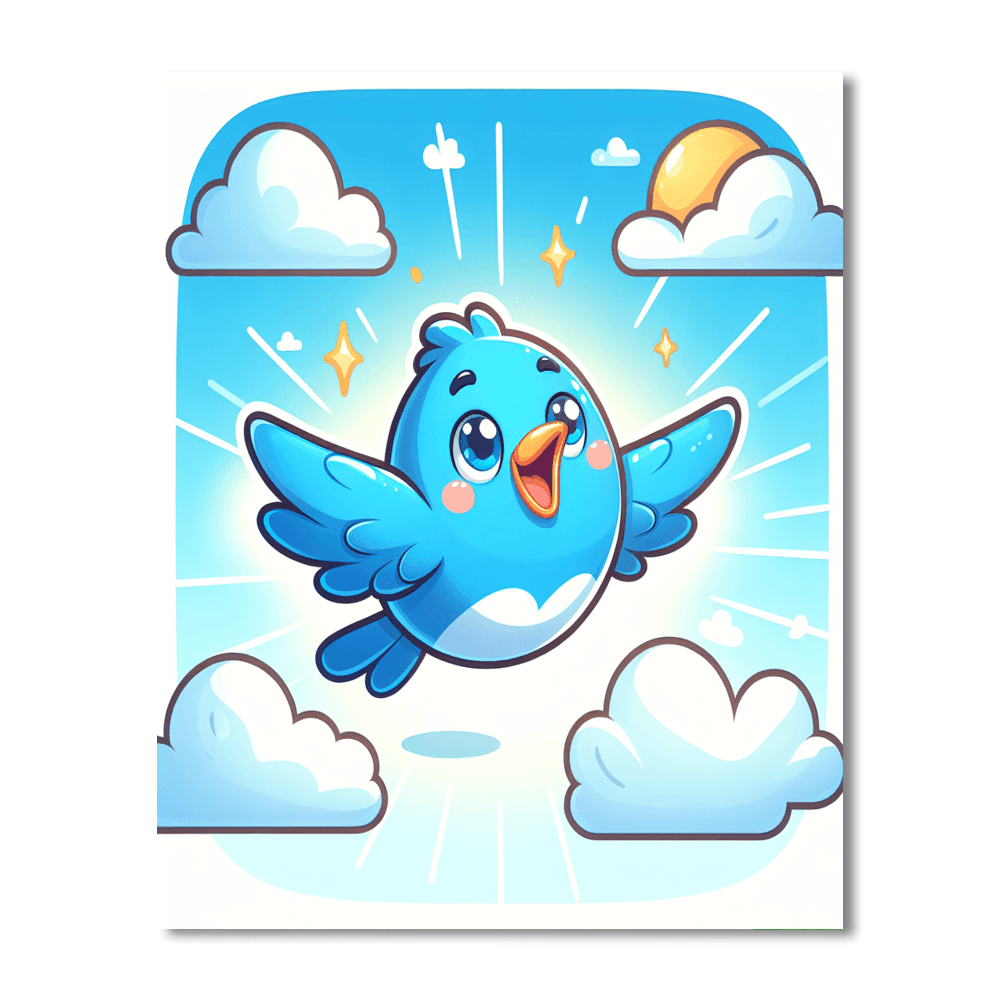 Bouncy Bluebird Paint By Color