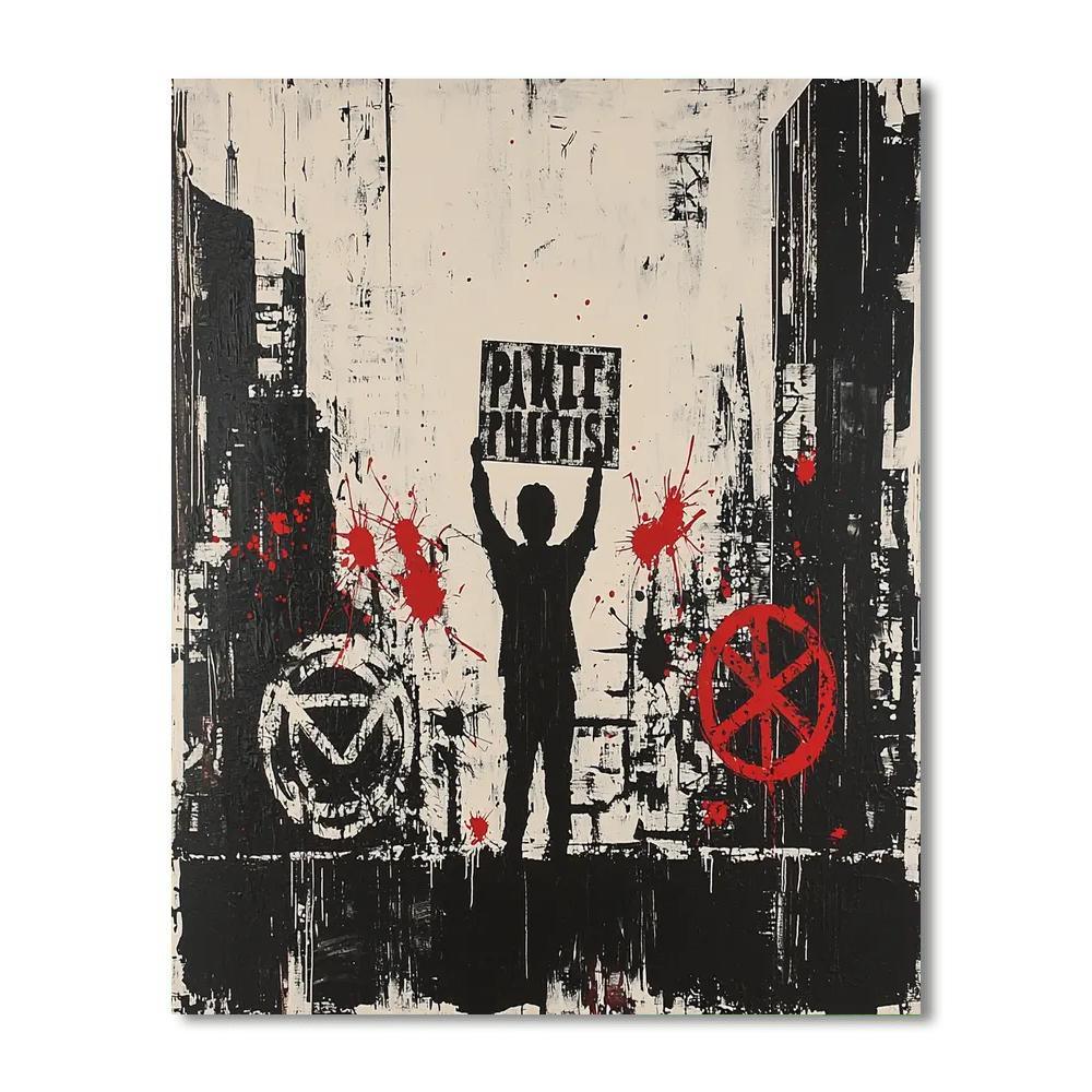 Banksy Inspired Revolutionary Spirit  Paint By Color