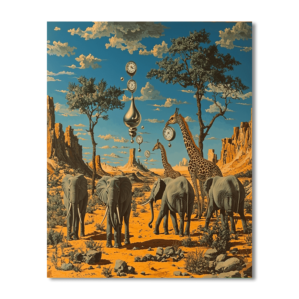 Salvador Dalí Inspired Surreal Wildlife Safari  Paint By Number