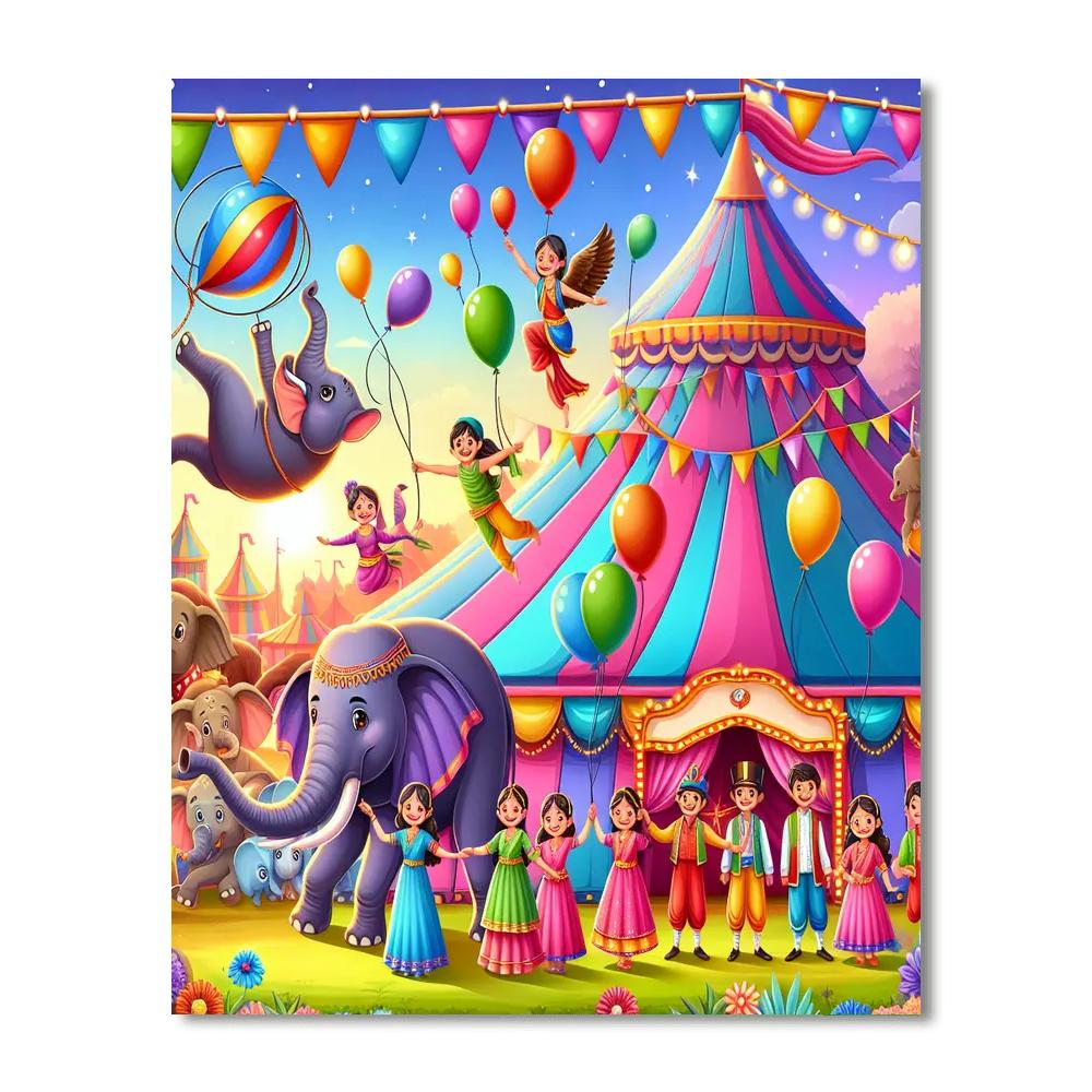 Circus Animal Fun Painting Number Kit