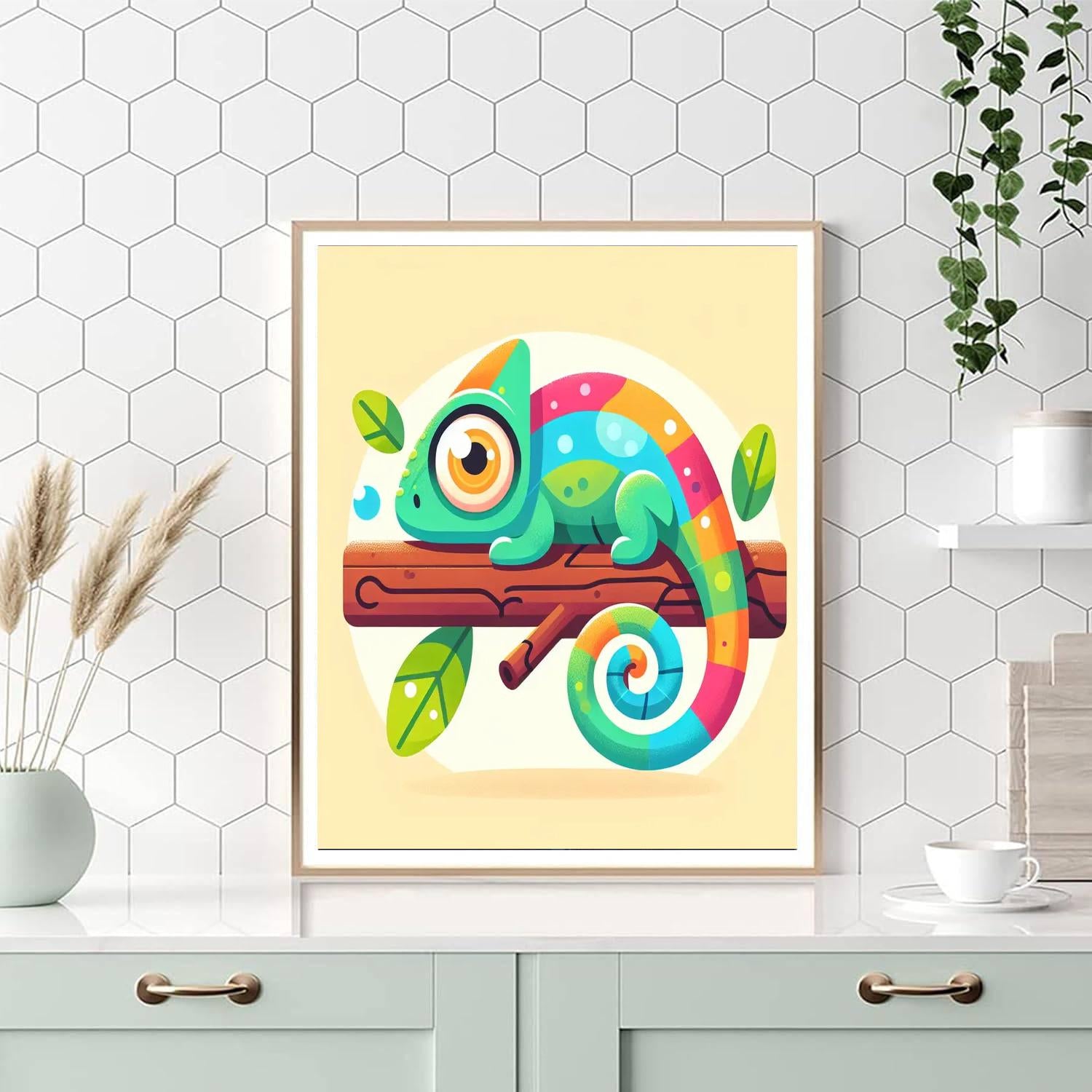 Curious Chameleon Discovery Paint By Numbers Art