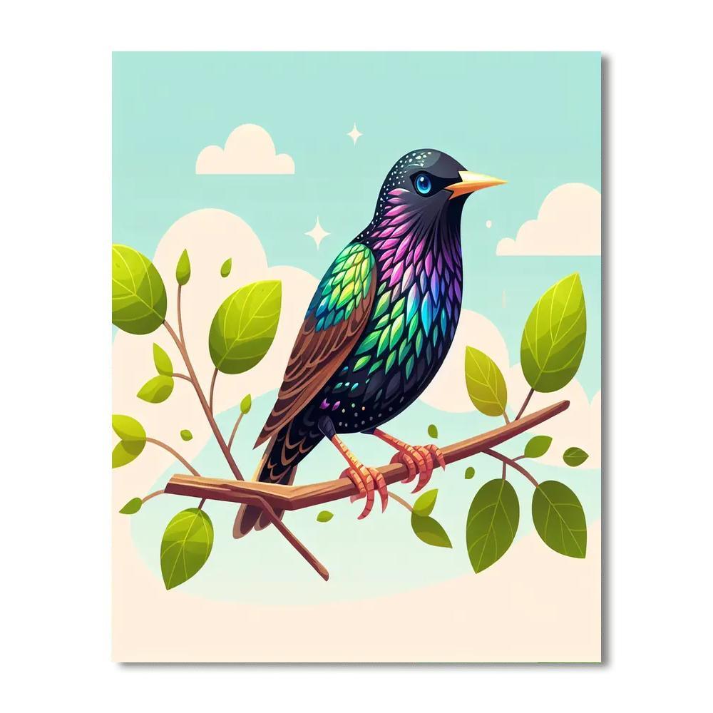 Sparkling Starling Numbered Painting Kits