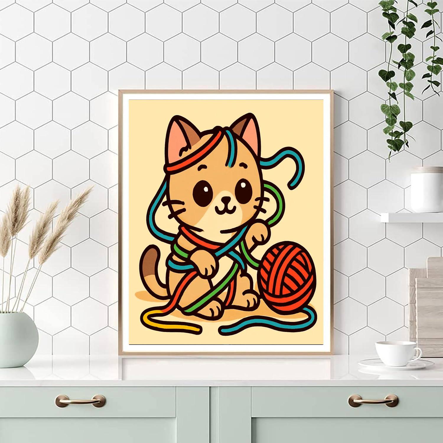 Mischievous Kitten Adventures DIY Paint By Numbers