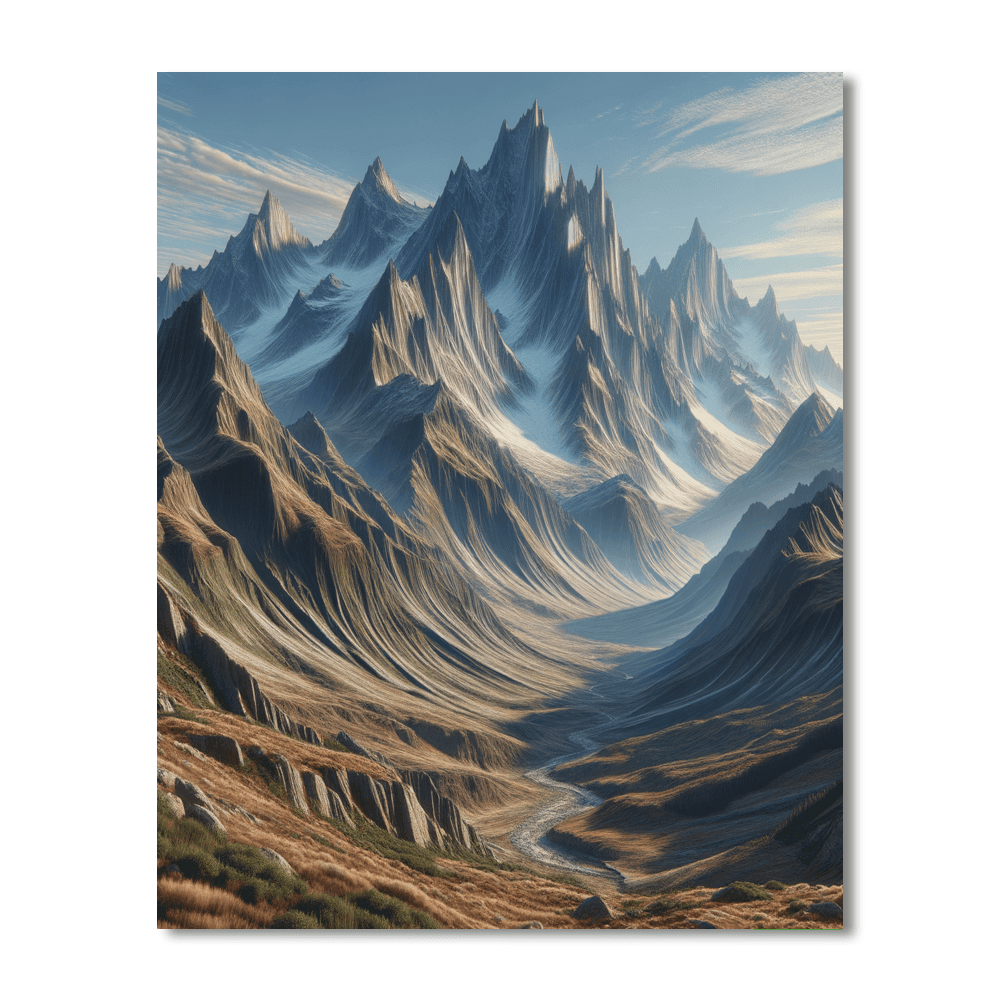 Whispering Mountain Peaks Paint By Numbers Art