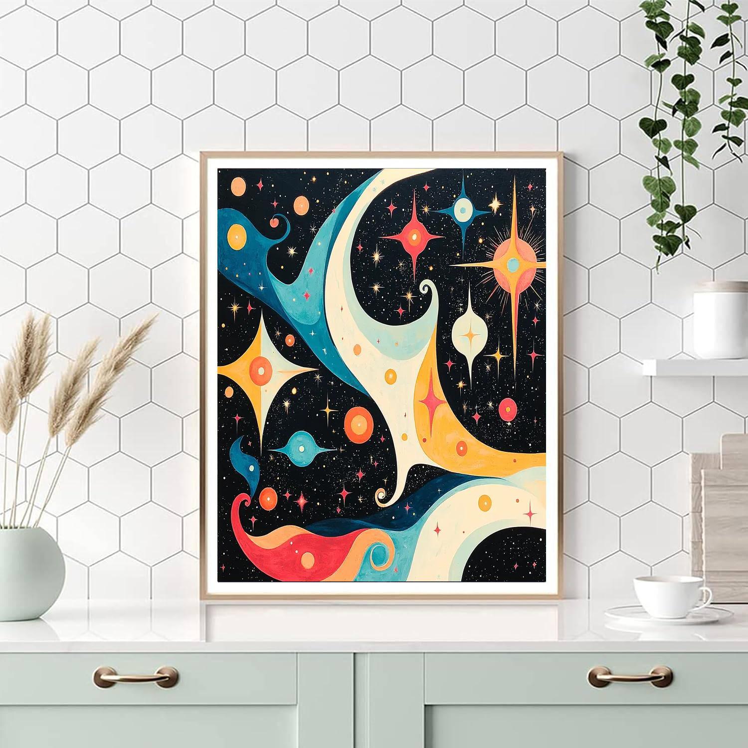 Joan Miró Inspired Cosmic Embrace  Numbered Painting Kits