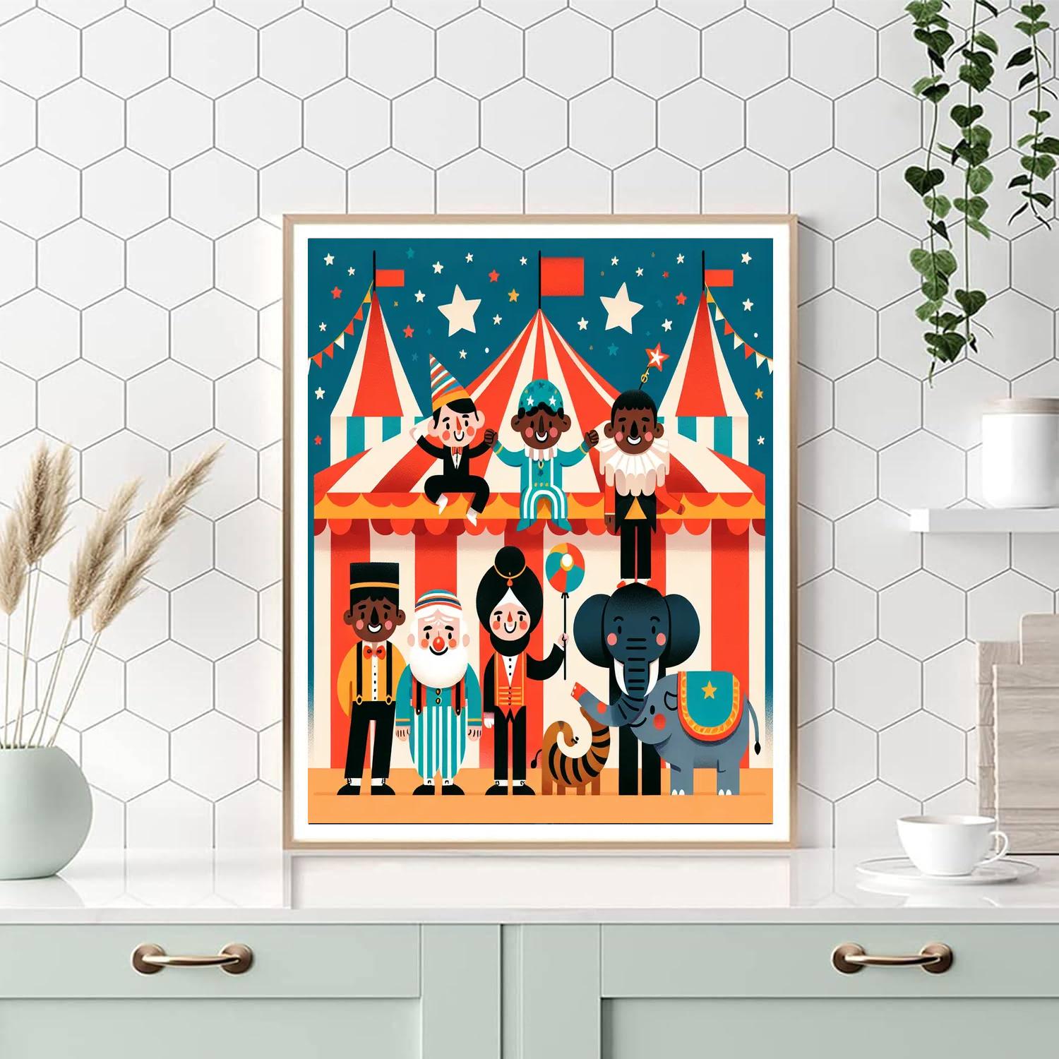 Circus Stars And Stripes Numbered Painting Kits