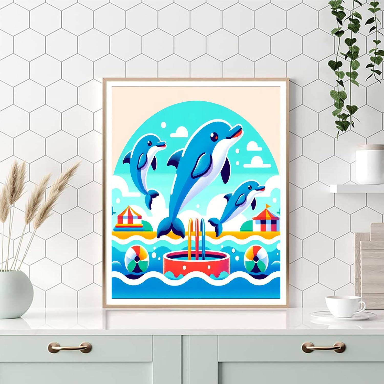 Seaside Dolphin Show Numbered Painting Kits