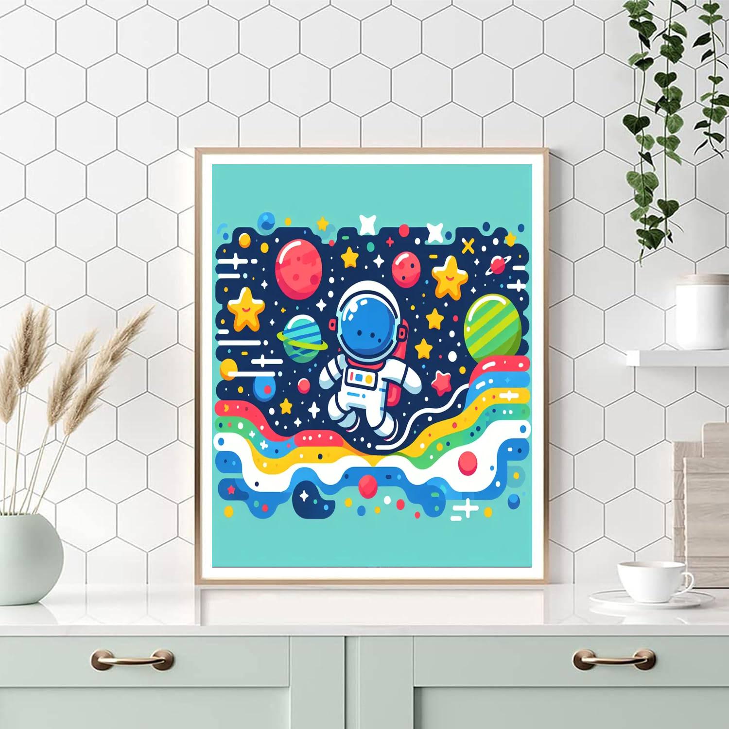 Starry Night Astronaut Adventure DIY Paint By Numbers