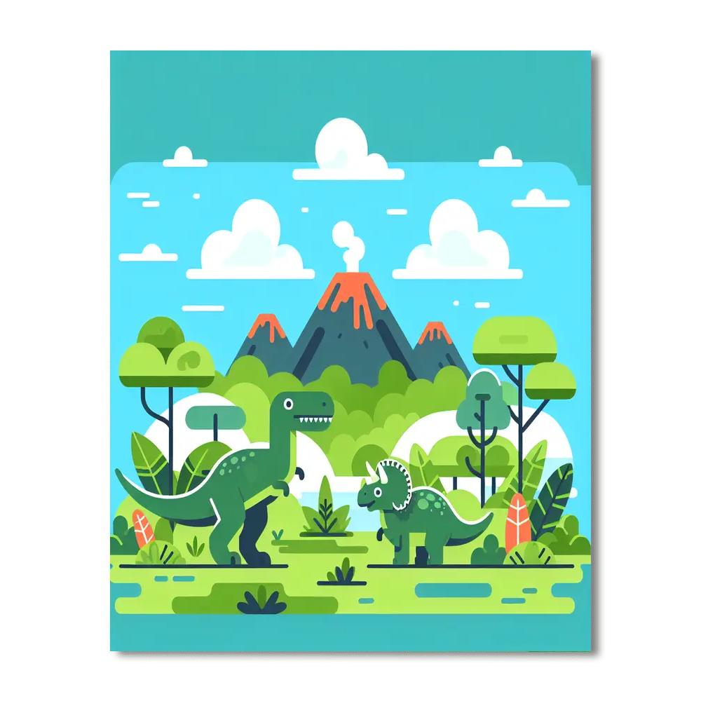 Jurassic Dino Park Paint By Number