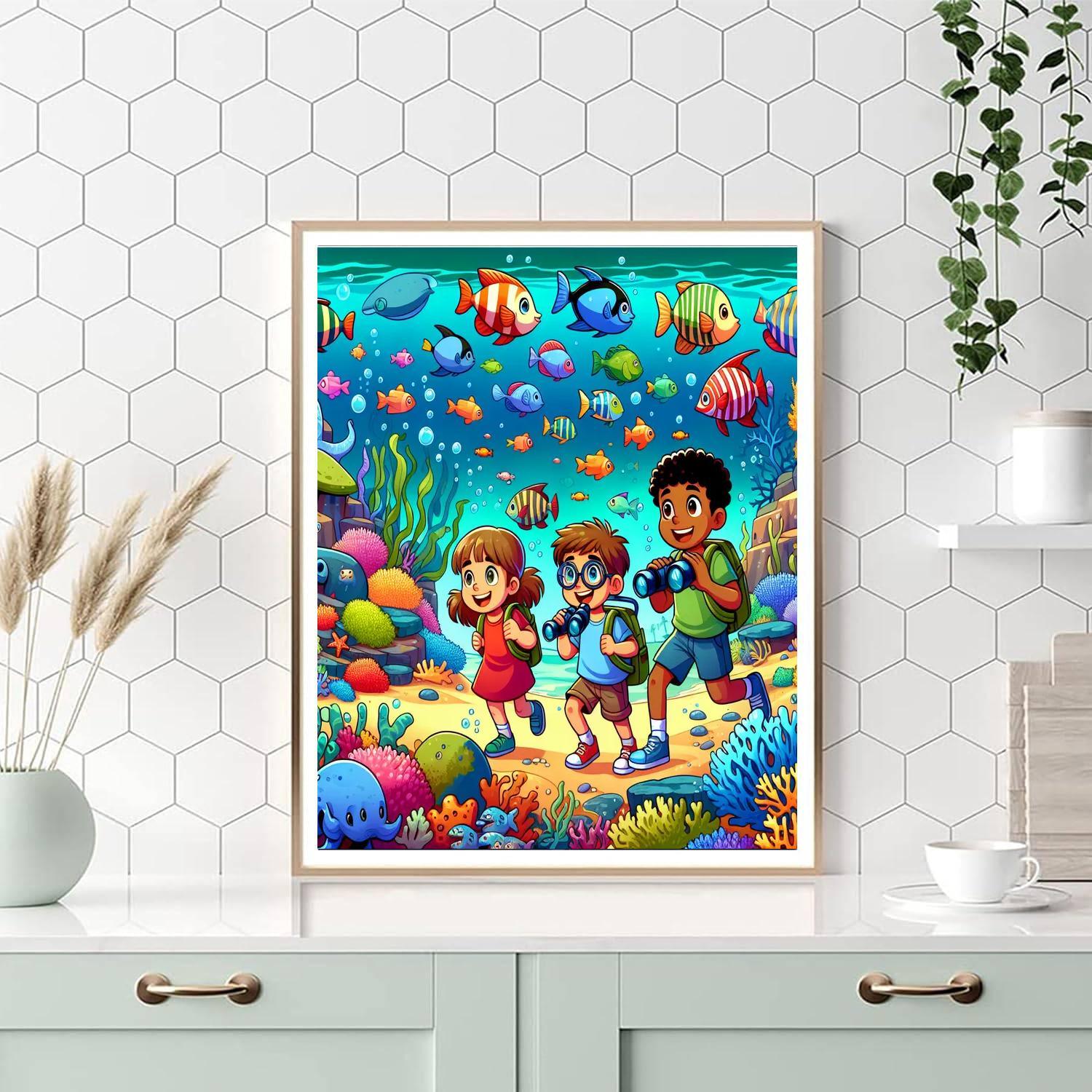 Underwater Adventure World Painting Number Kit