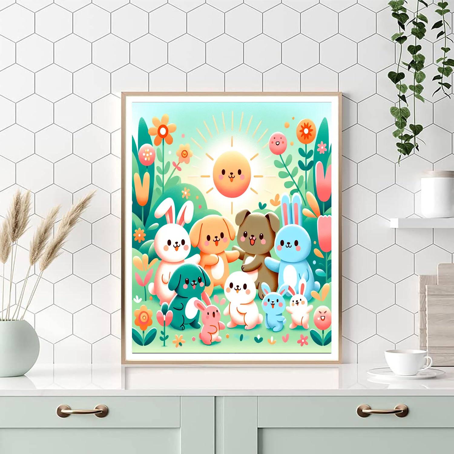 Cute Animal Adventures Painting Number Kit