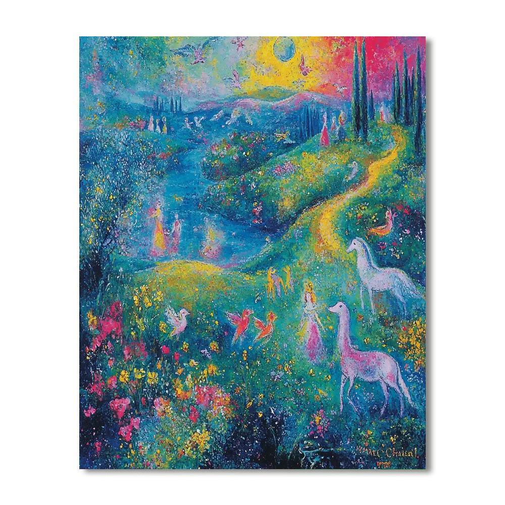 Marc Chagall Inspired Whimsical Wanderlust  DIY Paint By Numbers