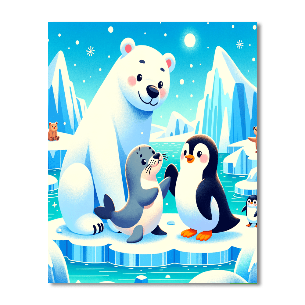 Adorable Arctic Animals DIY Paint By Numbers