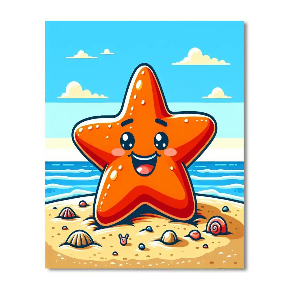 Smiling Starfish Paint By Numbers Art