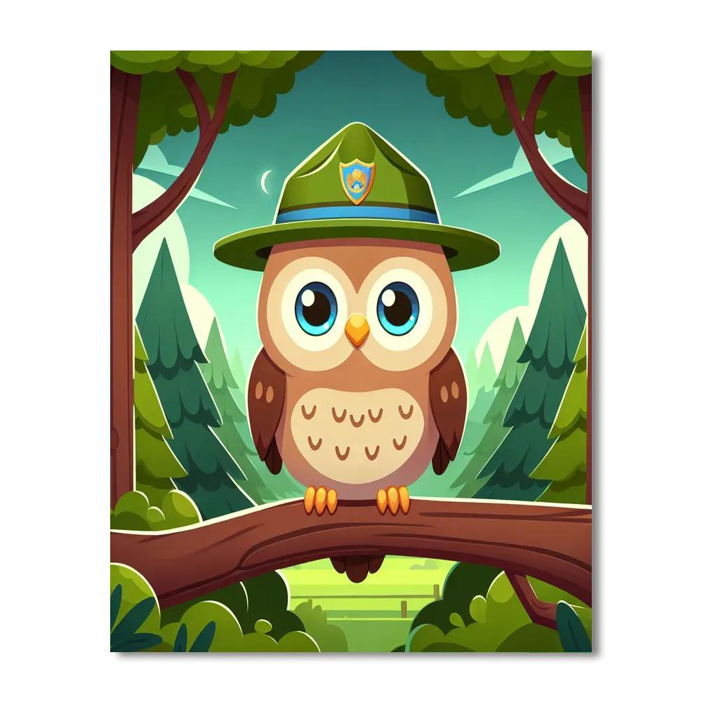 Forest Conservation Owl Number Painting