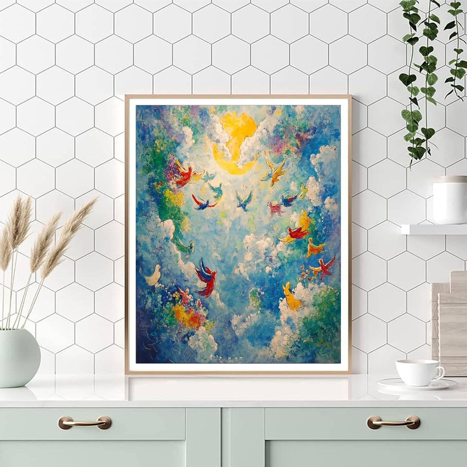 Marc Chagall Inspired Fanciful Flight  DIY Paint By Numbers