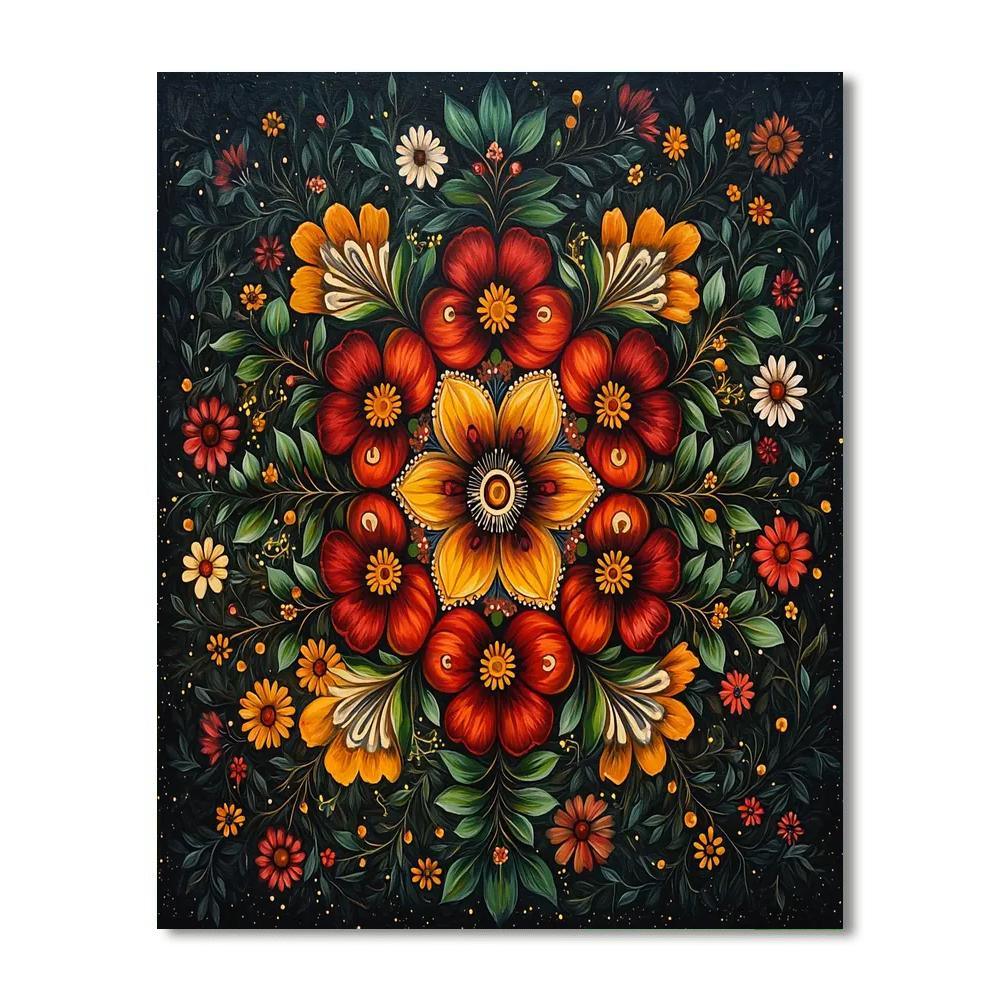 Frida Kahlo Inspired Floral Mandala Of Identity  Paint By Numbers Art