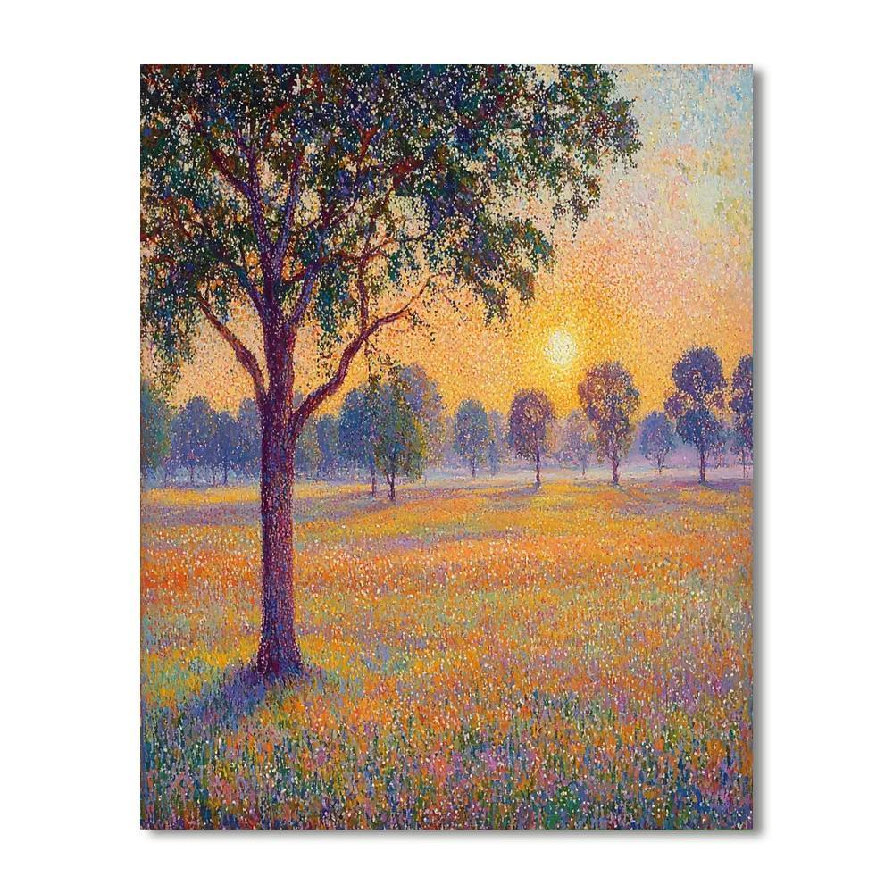 Georges Seurat Inspired Radiant Dawn Harmony  Paint By Numbers