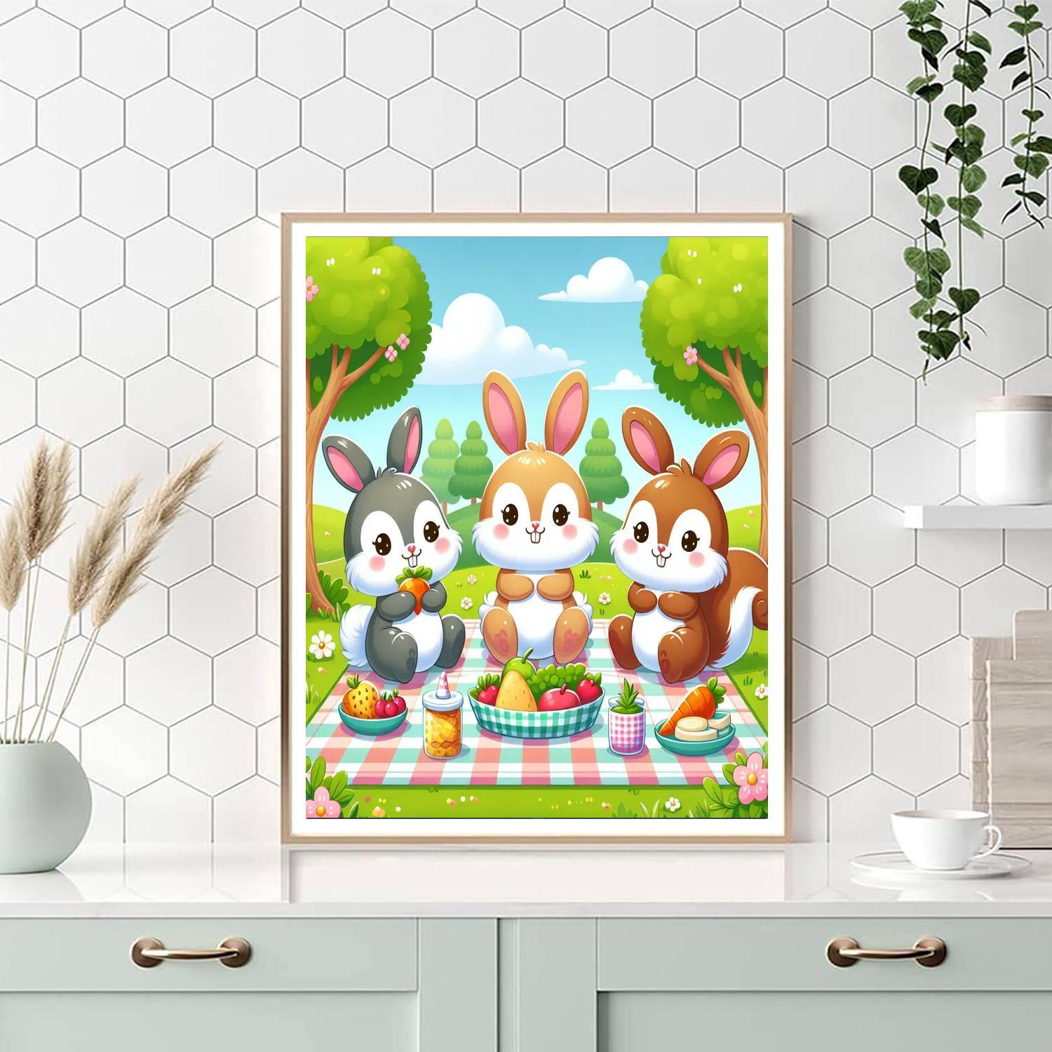 Playful Picnic Party Paint By Numbers Art