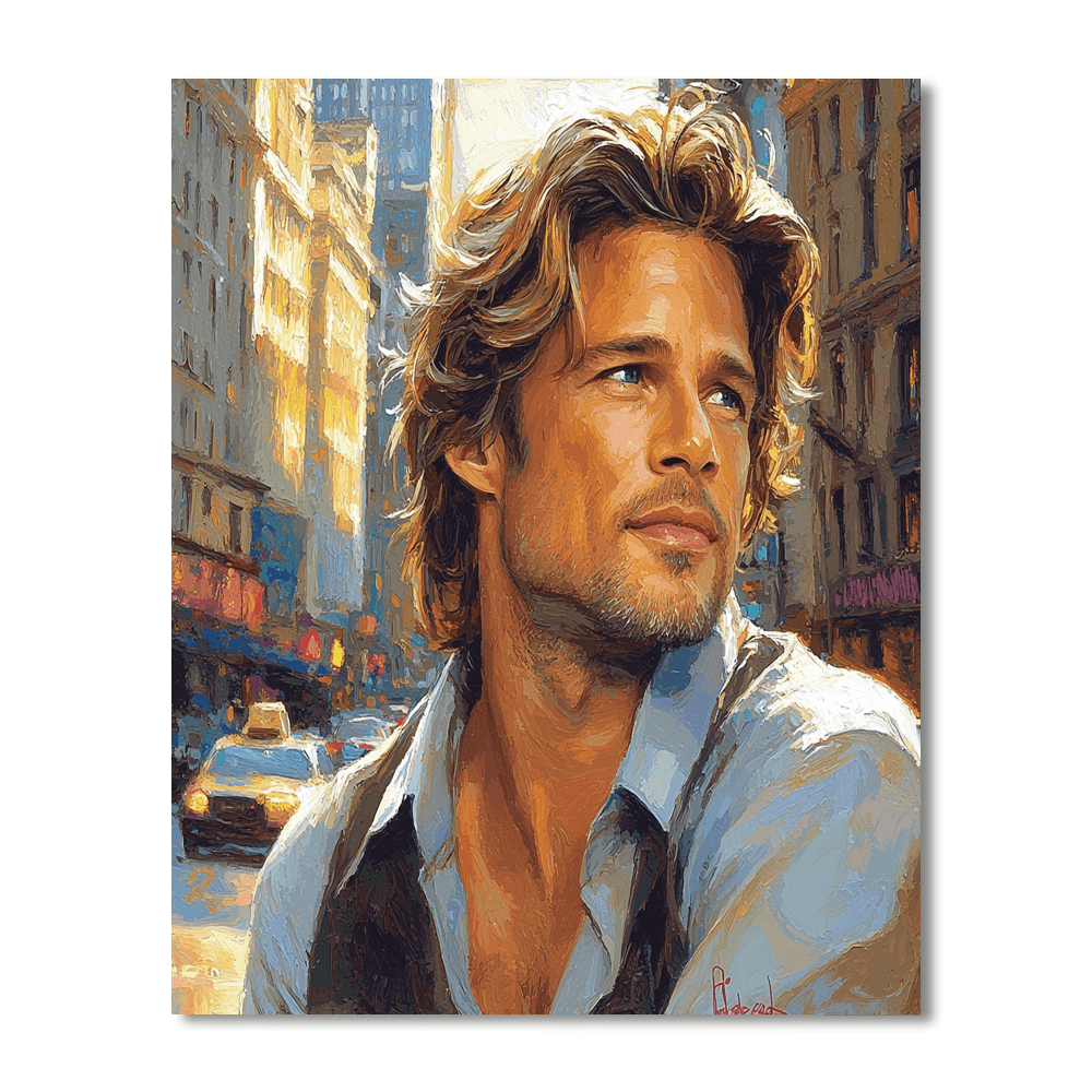 Brad Pitt: The Charismatic Voyager Of Cinema Paint By Number
