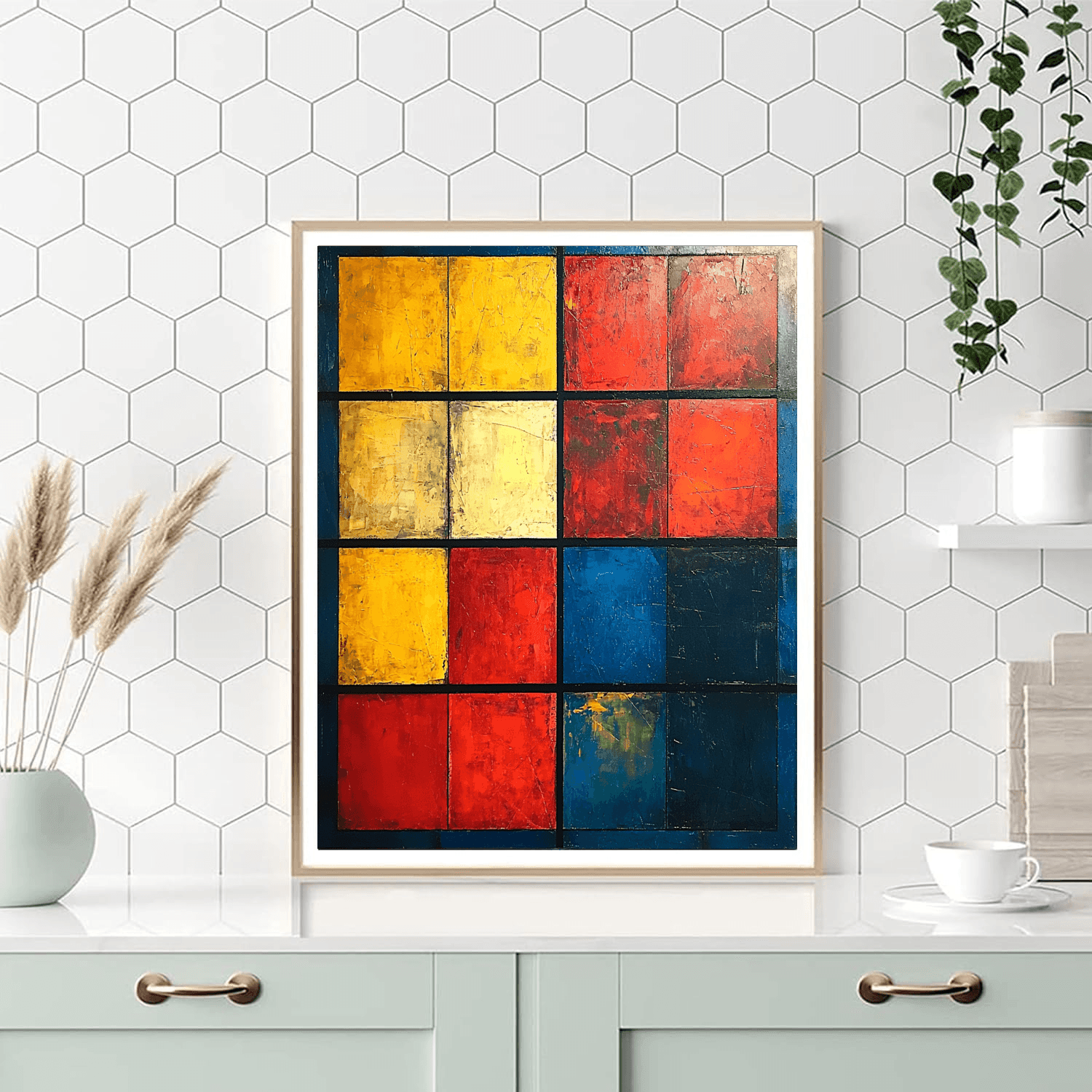 Piet Mondrian Inspired Geometric Waves  Paint By Numbers Kits