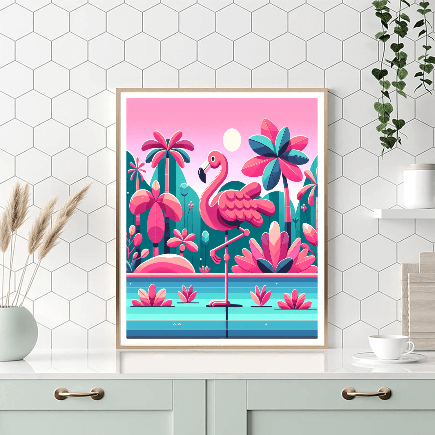 Joyful Flamingo Paint By Numbers Art
