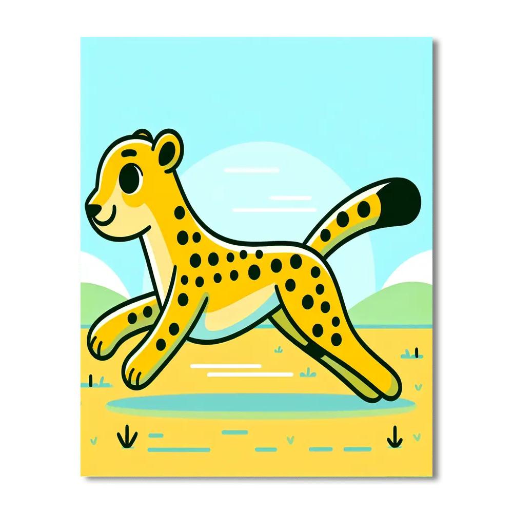 Dashing Cheetah Paint By Numbers Art