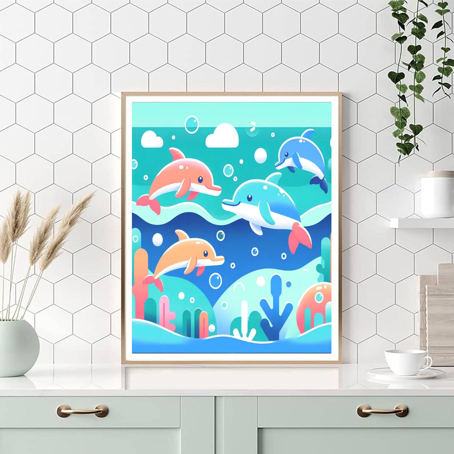 Dolphin Daydream Dive Paint By Numbers