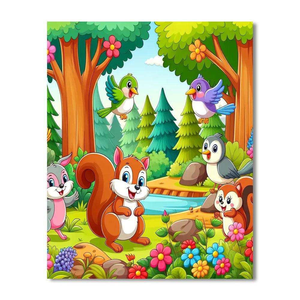 Friendly Forest Folk Number Painting
