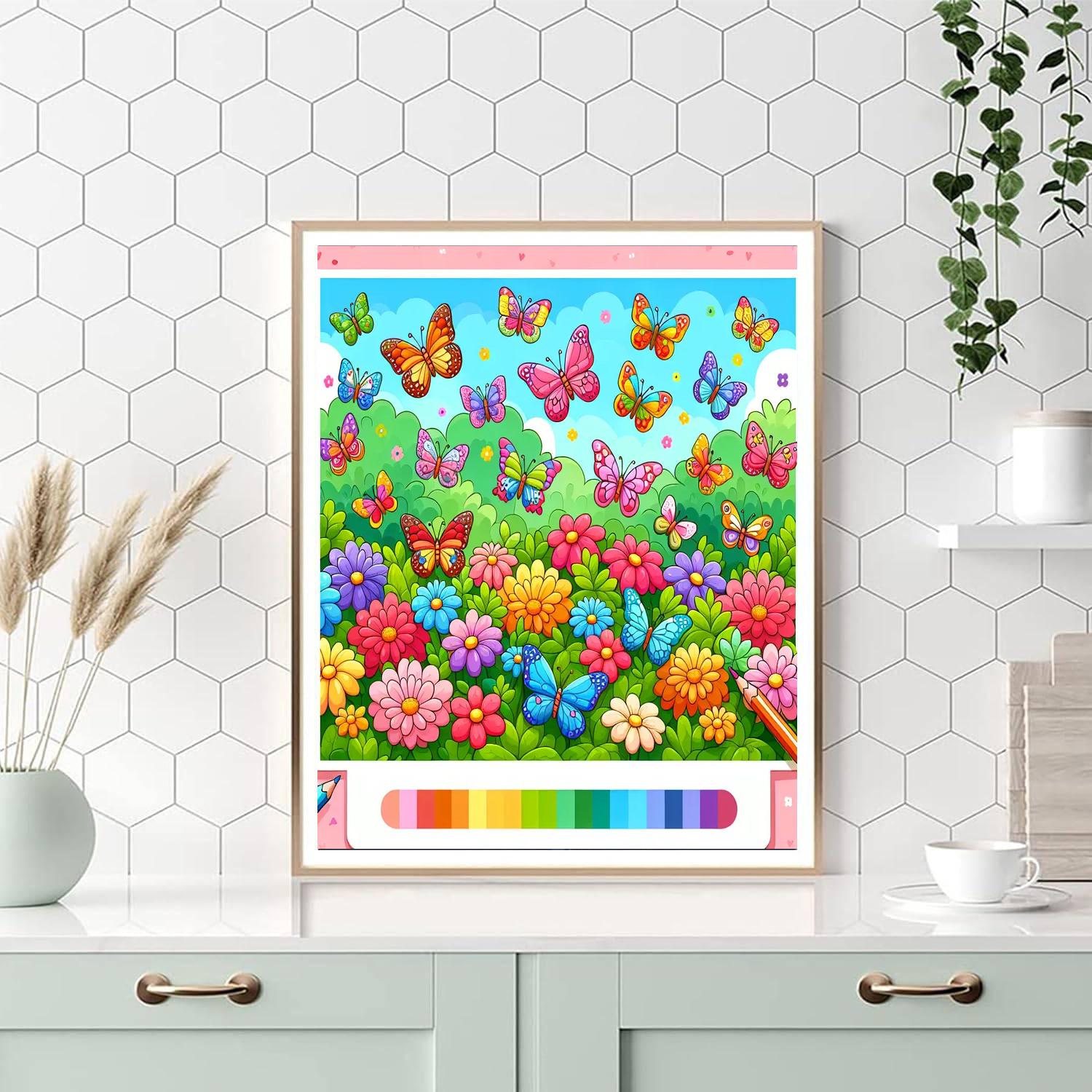 Garden Butterfly Dance DIY Paint By Numbers