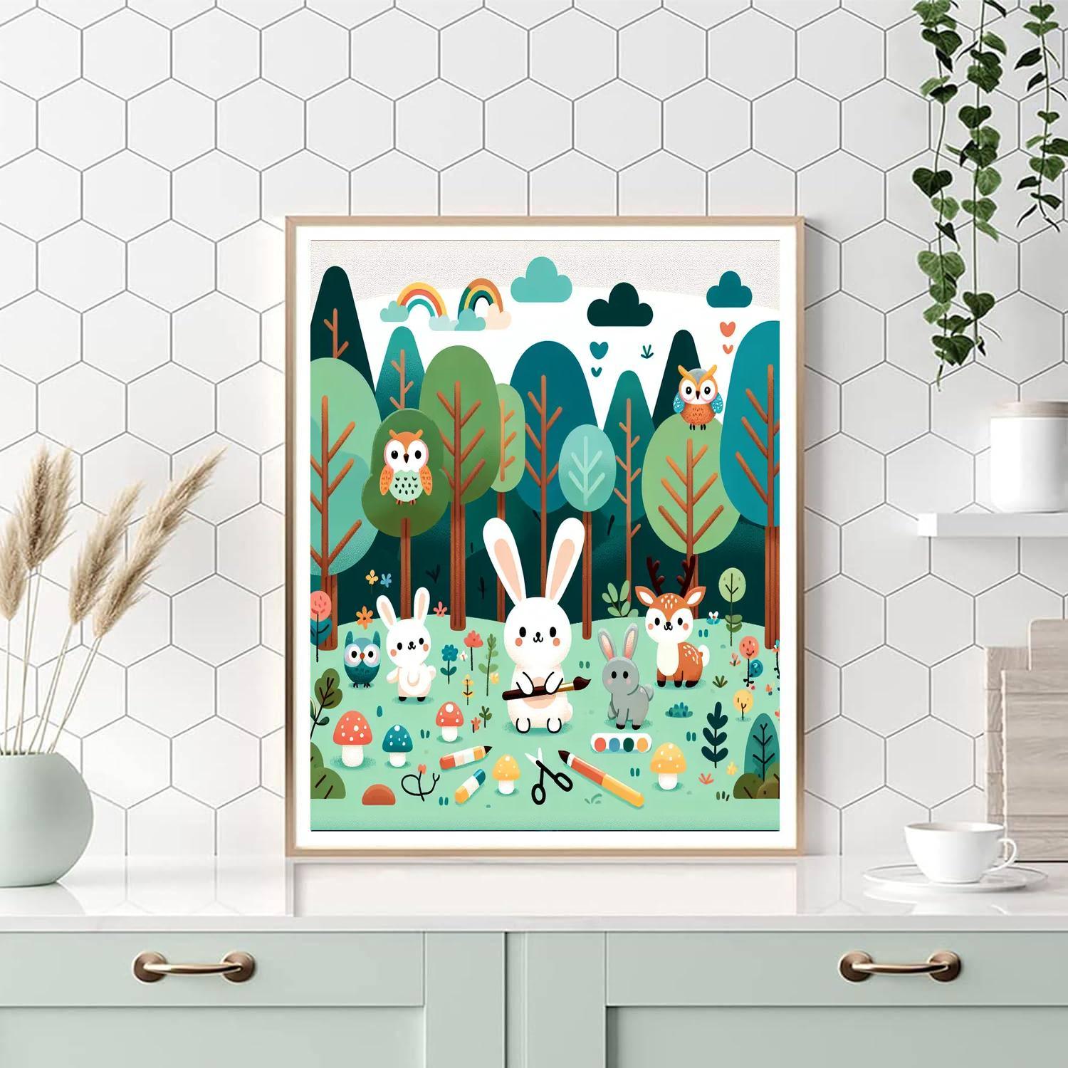 Enchanted Forest Animals Number Painting
