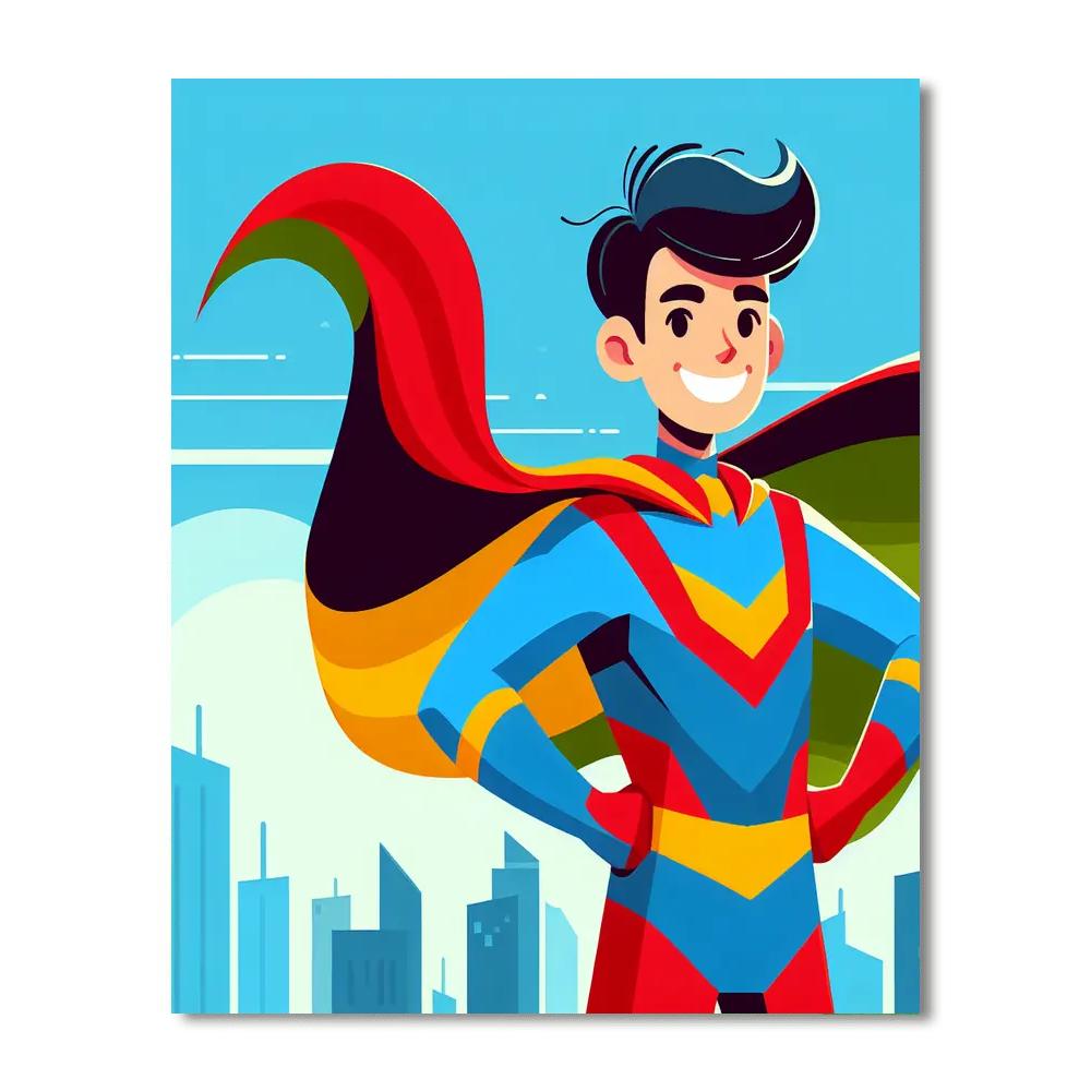 Brave Superhero Painting By Numbers Kit