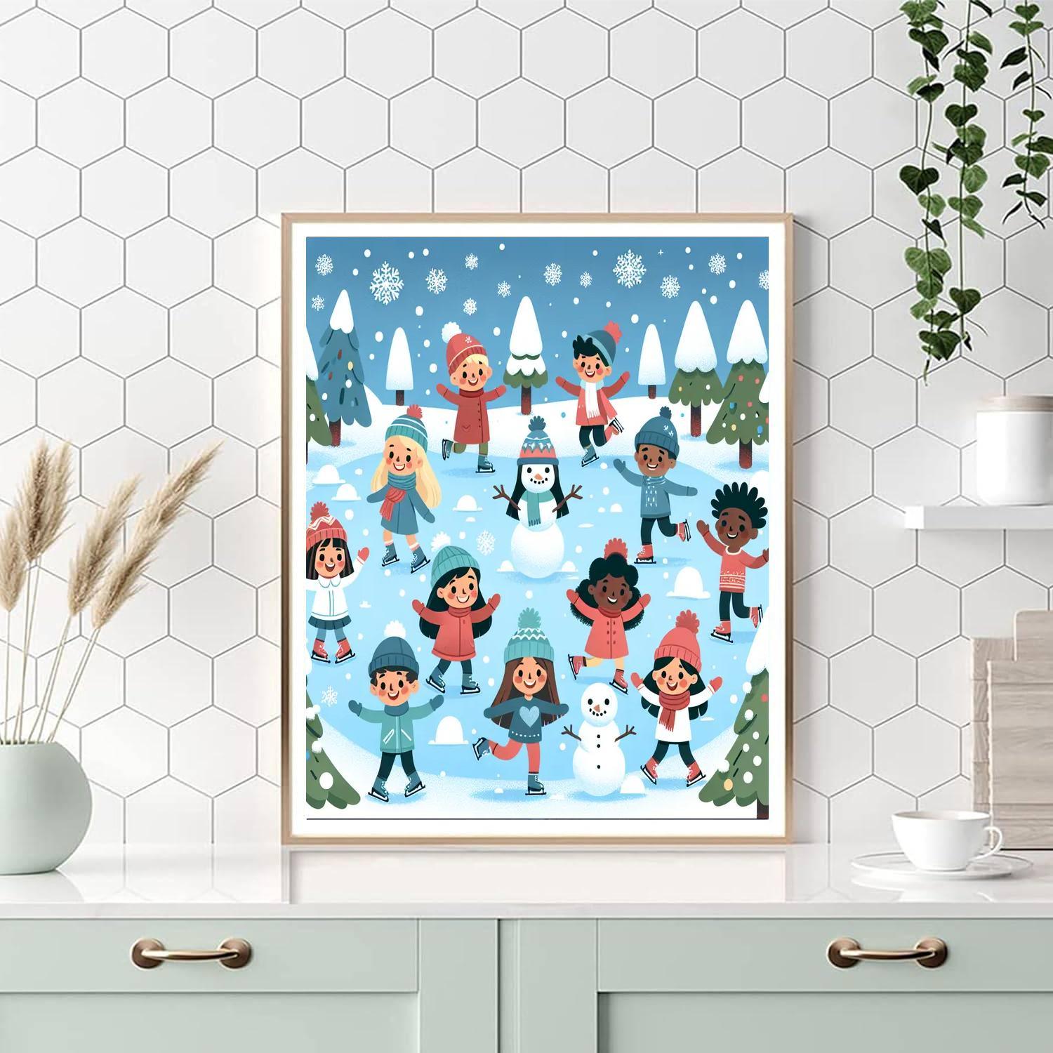 Whimsical Winter Fun Paint By Numbers Art